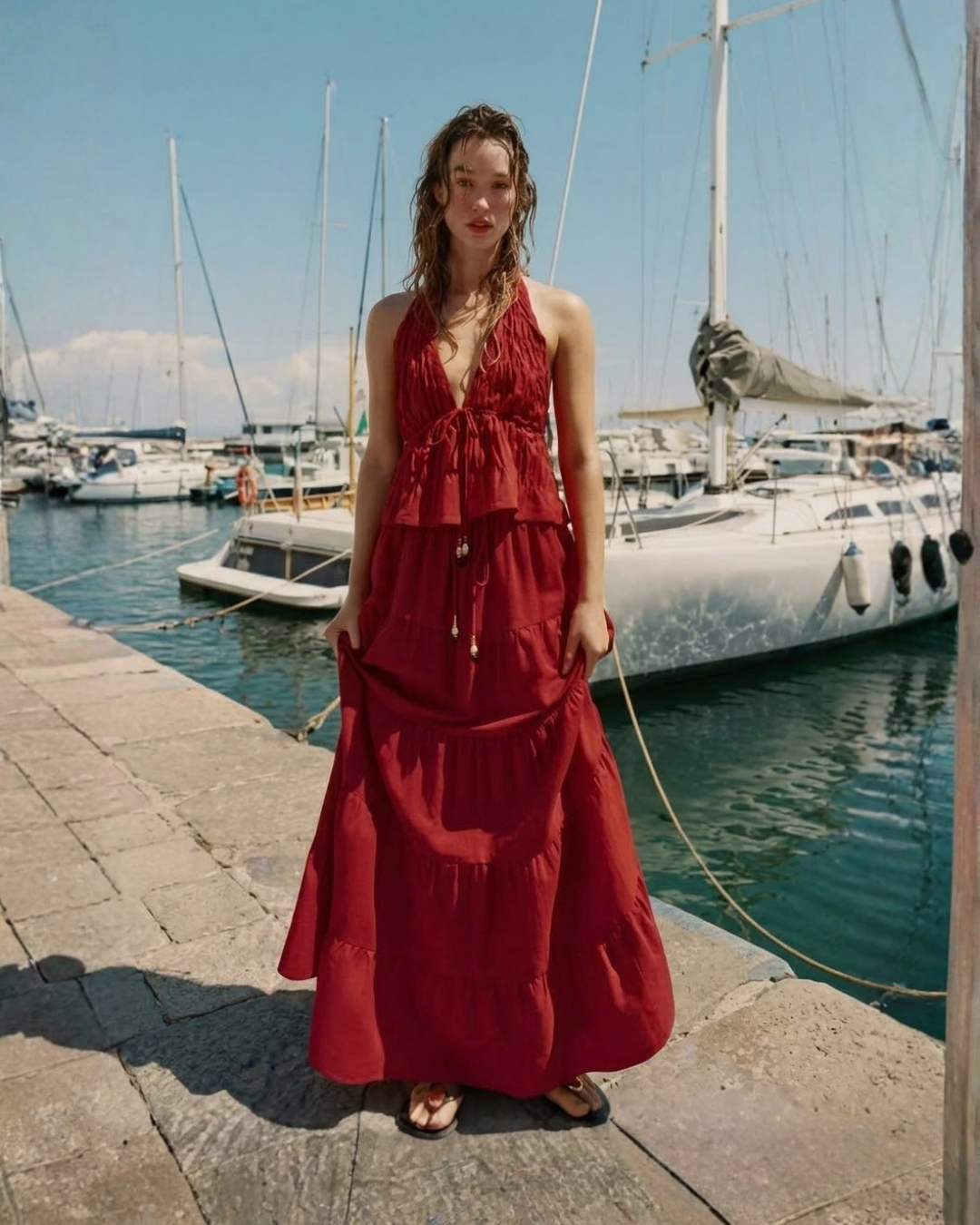 24661 Tiered Boho Maxi Skirt