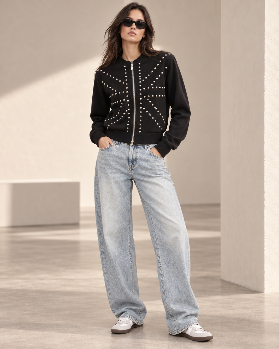 24950 Studded Zip-Up Hoodie