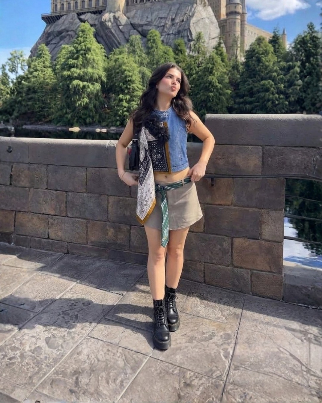 24991 Scarf Detail Denim Vest