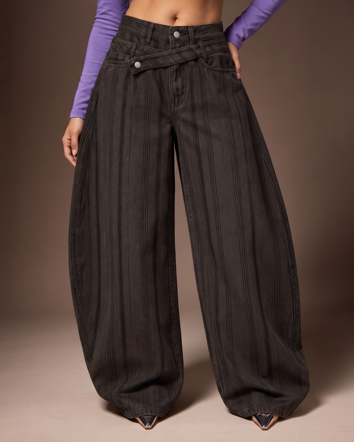 25149 Sculpted Stripe Barrel Pants