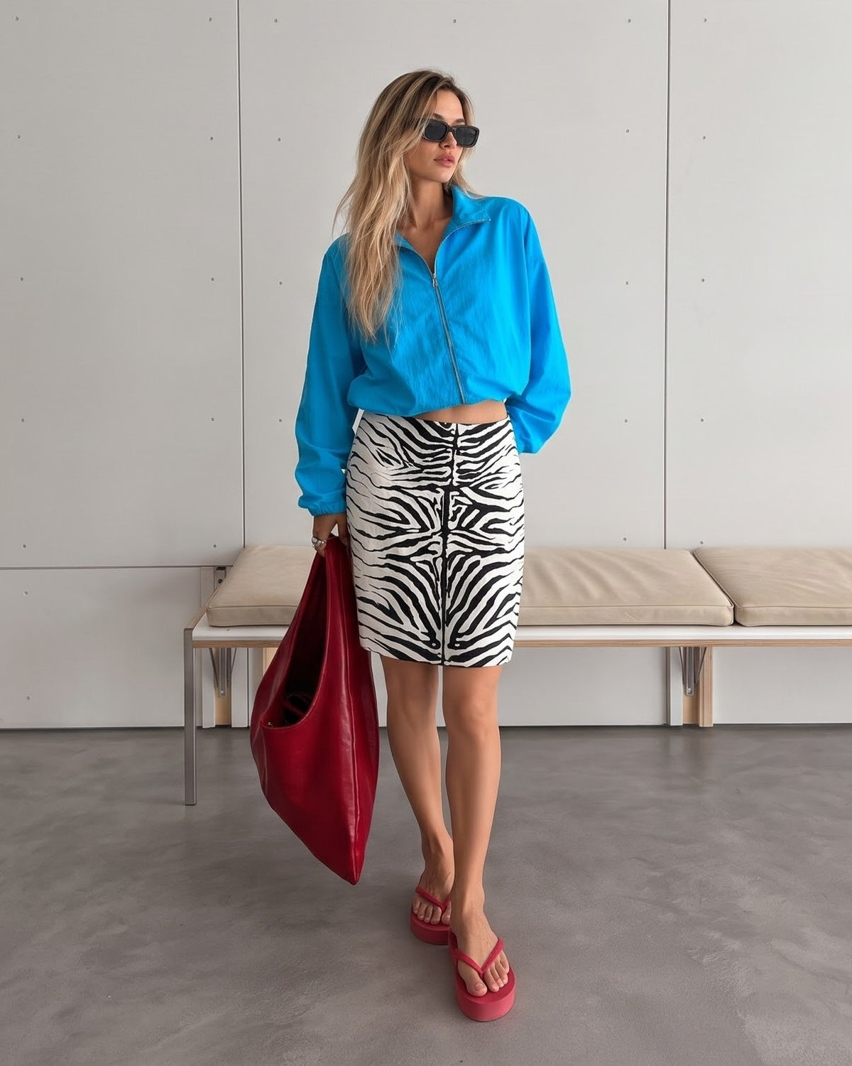 25158 Downtown Zebra Mini Skirt