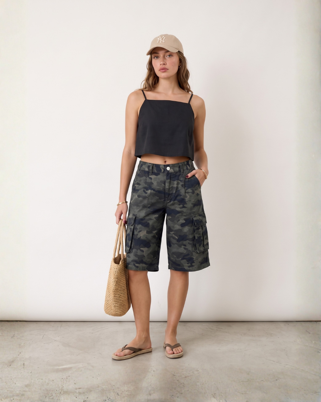 25205 Utility Camo Cargo Culottes