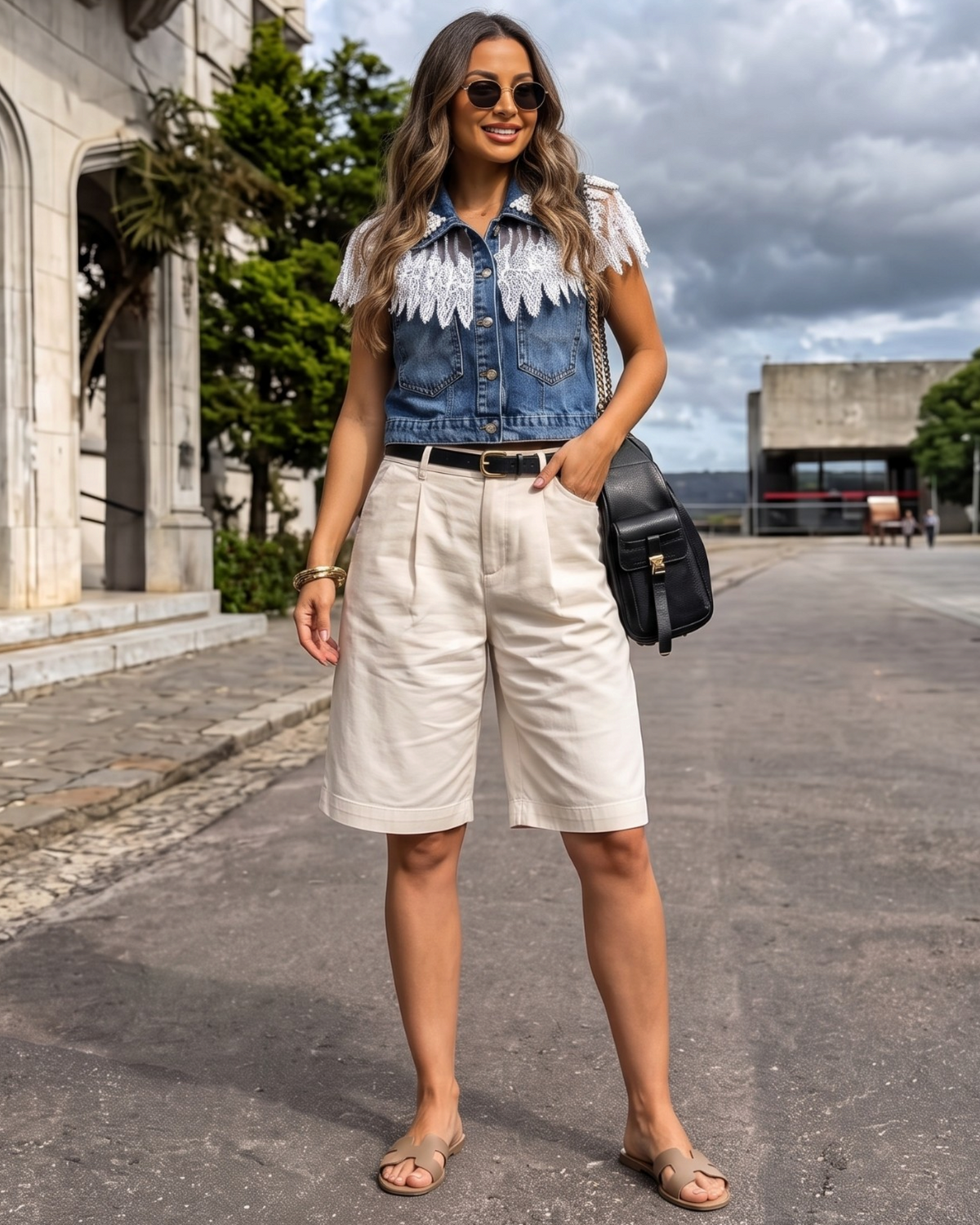 25228 Crystal Fringe Denim Vest