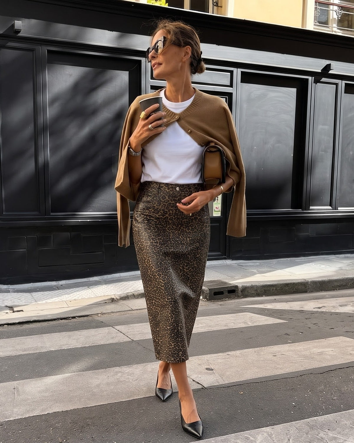 25241 City Muse Leopard Midi Skirt
