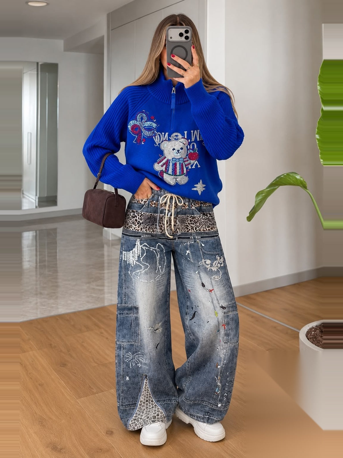 25250 Teddy Club Half-Zip Knit Sweater