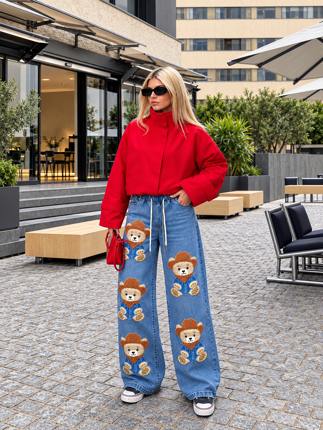 25251 Western Teddy Wide-Leg Jeans
