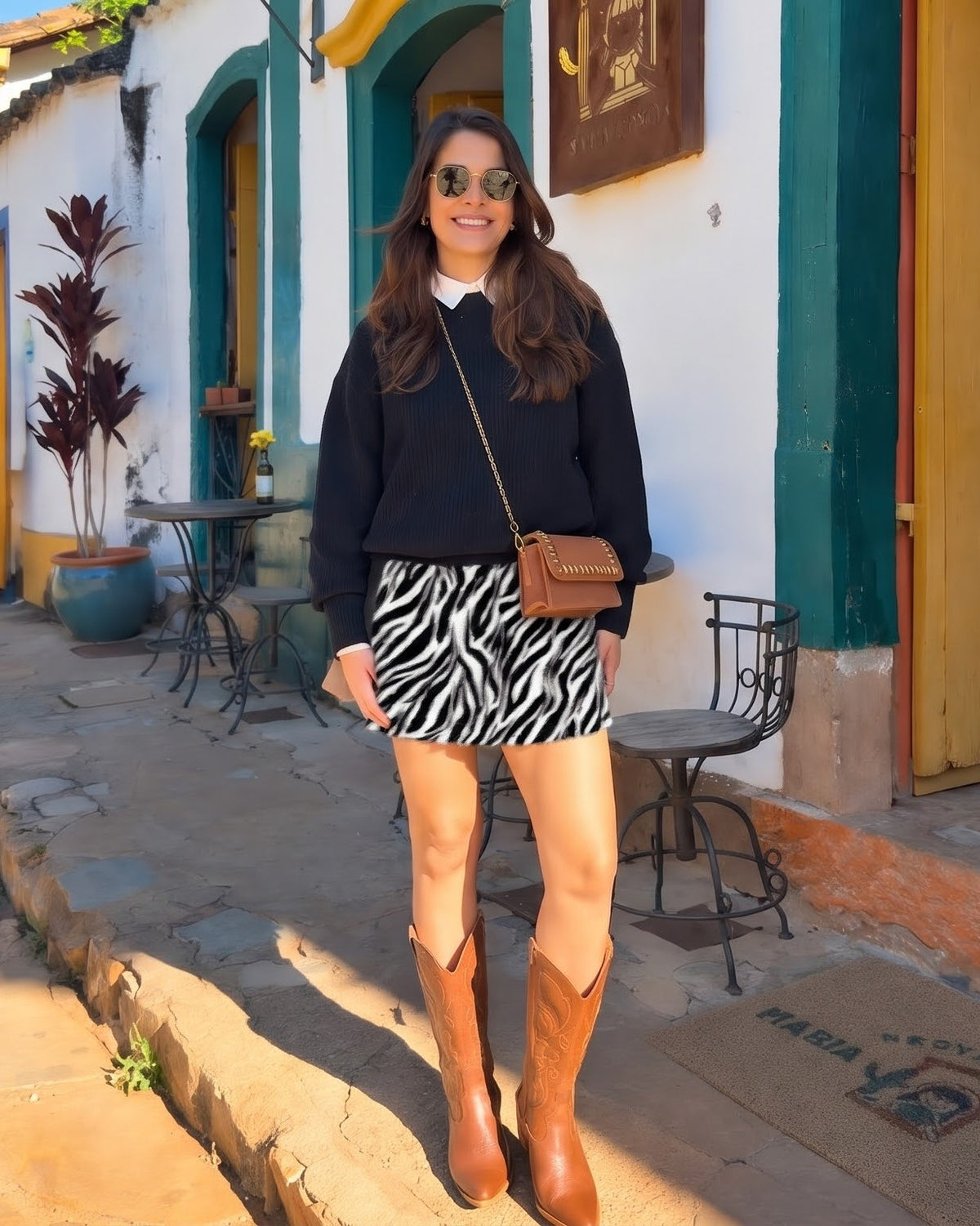 25275 Wild Muse Zebra Mini Skirt
